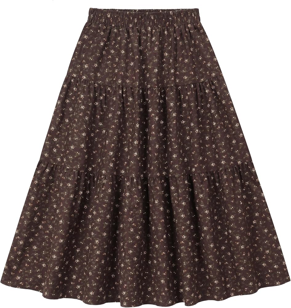 Tiered Floral Long Skirts