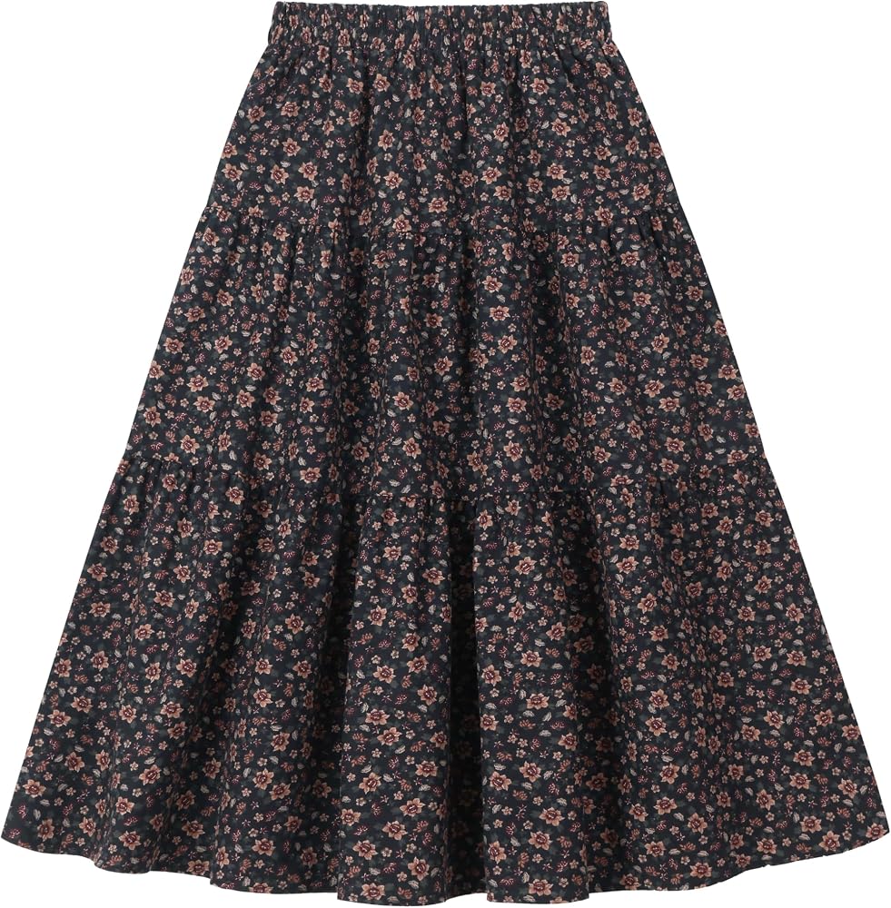 Tiered Floral Long Skirts
