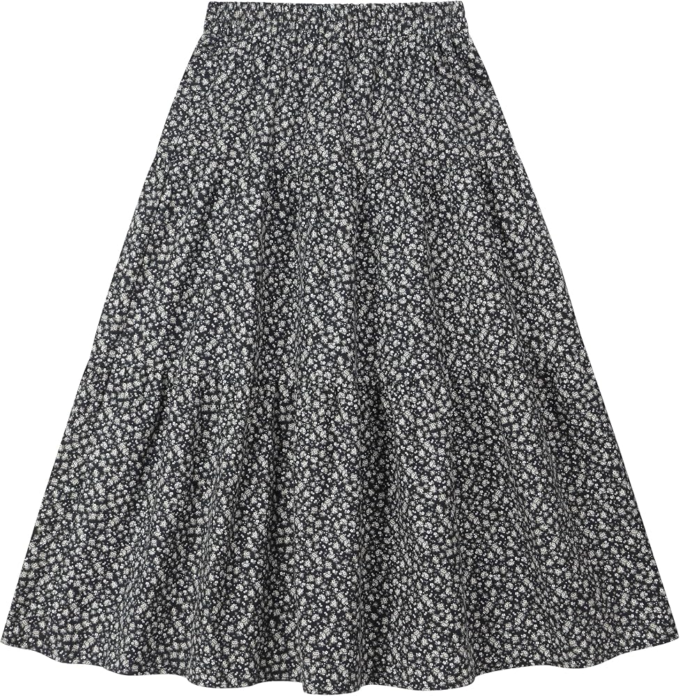 Tiered Floral Long Skirts