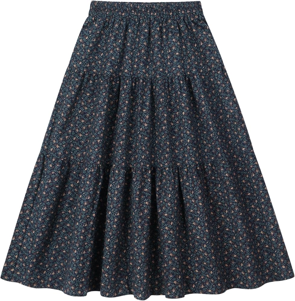 Tiered Floral Long Skirts