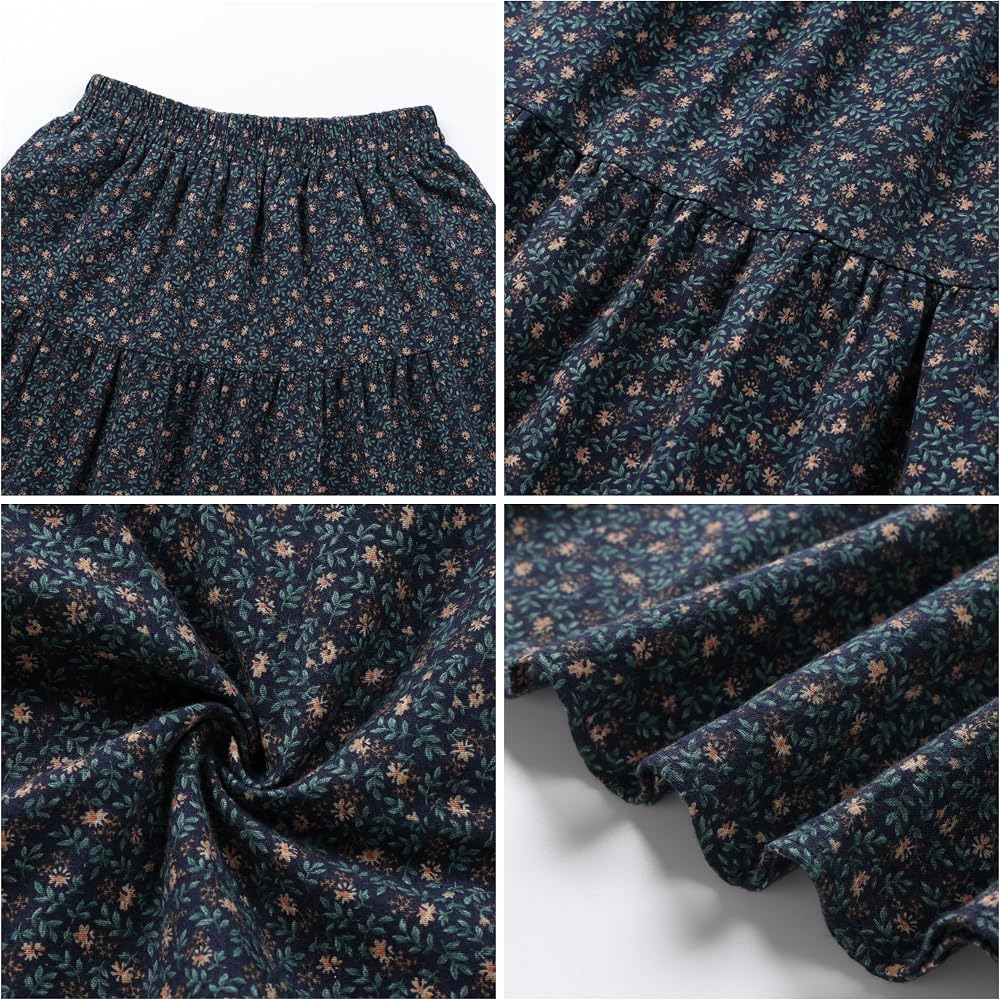 Tiered Floral Long Skirts