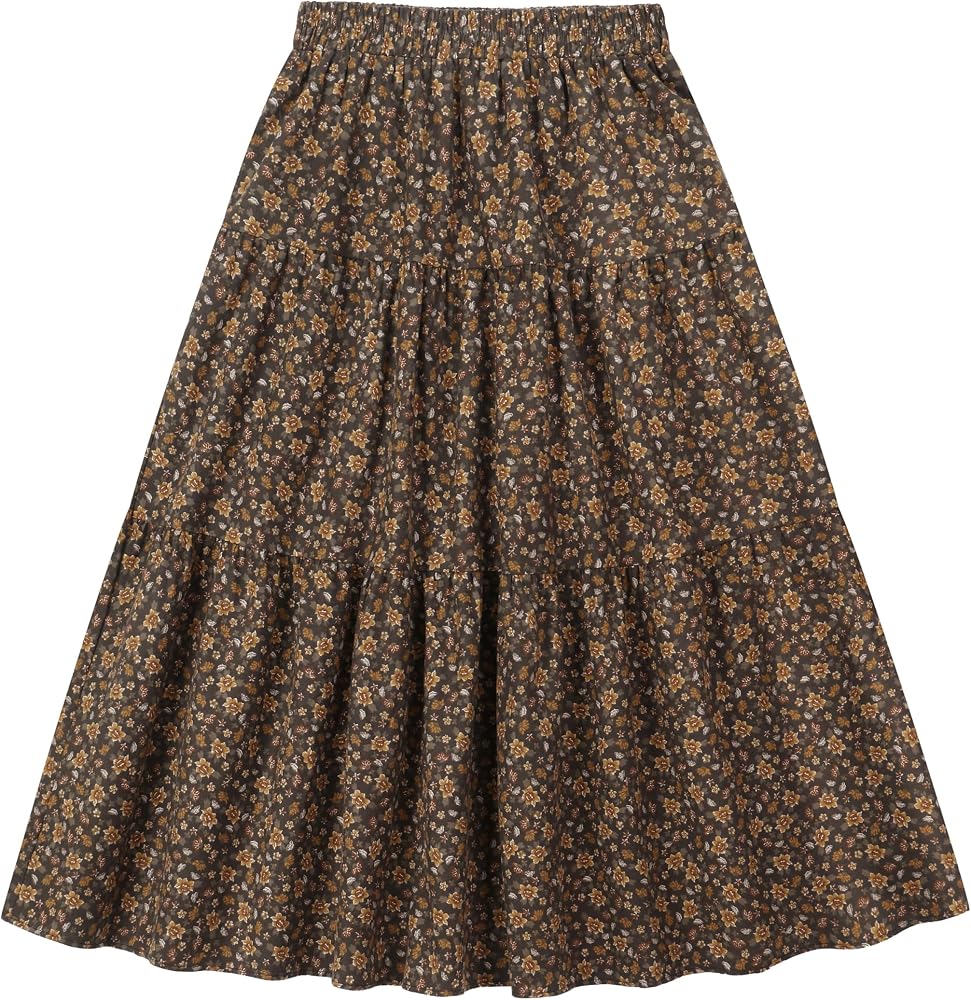 Tiered Floral Long Skirts