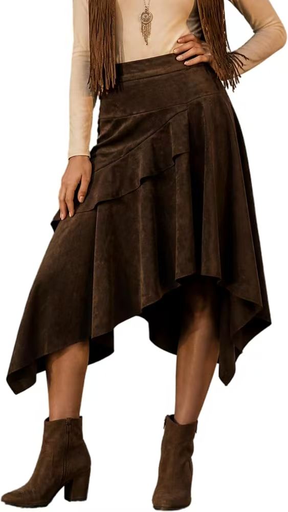 Ruffled Midi Skirt