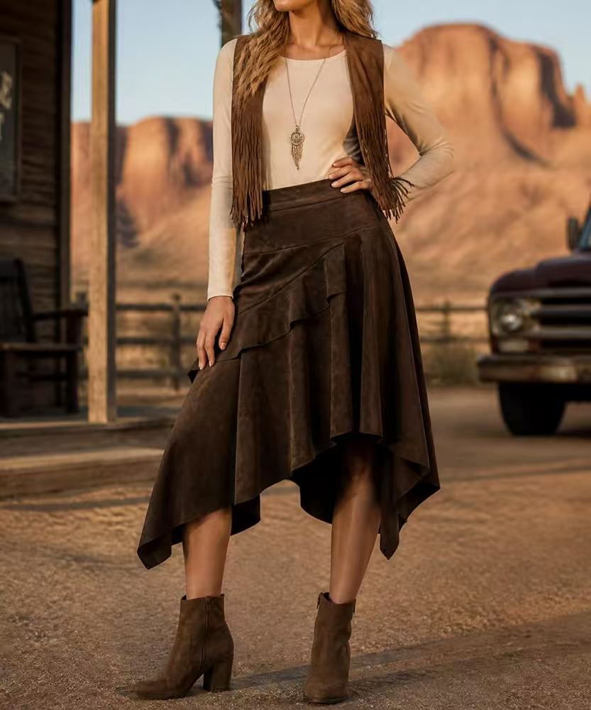 Ruffled Midi Skirt