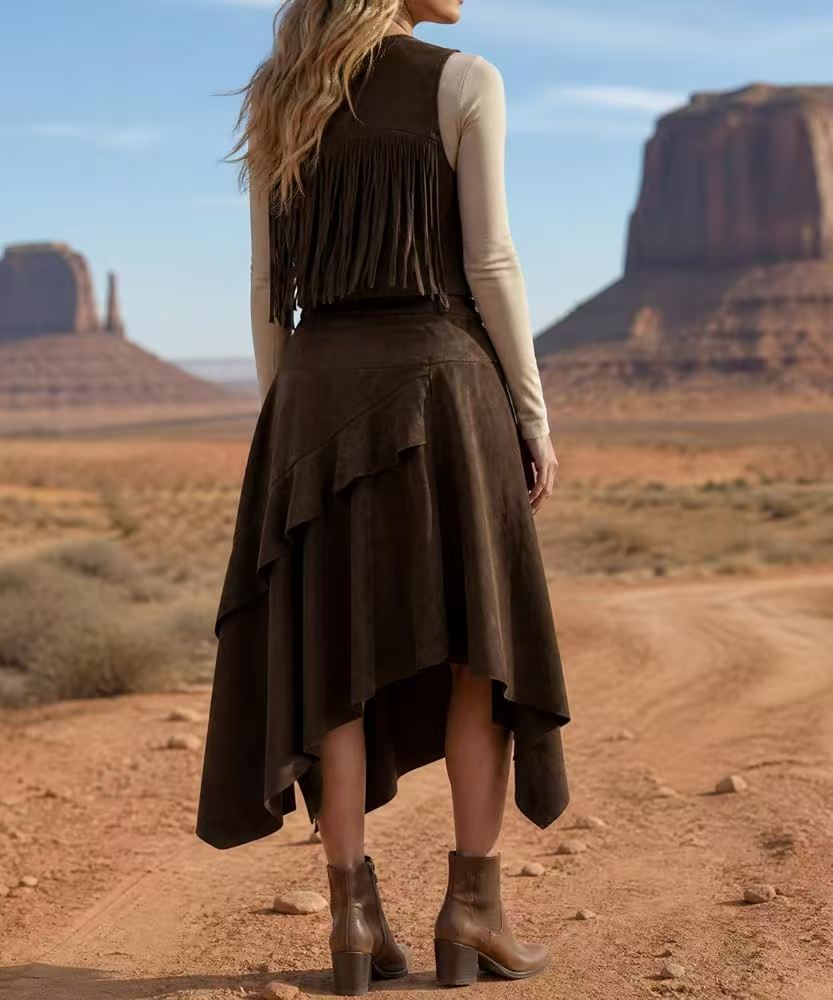 Ruffled Midi Skirt