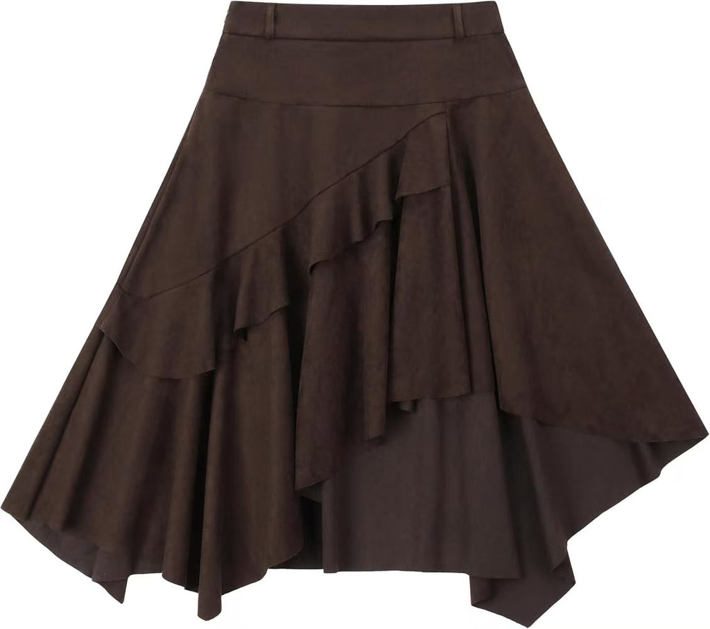 Ruffled Midi Skirt