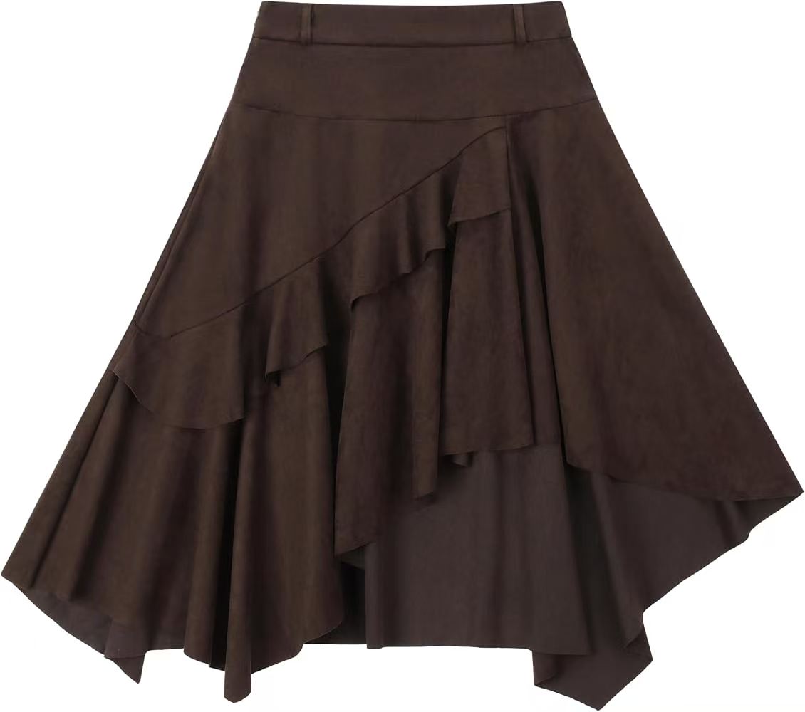 Ruffled Midi Skirt