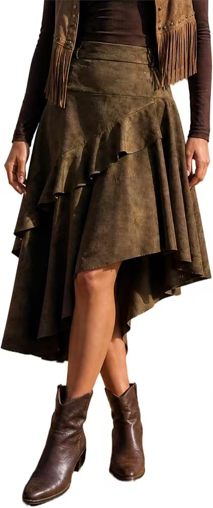 Ruffled Midi Skirt