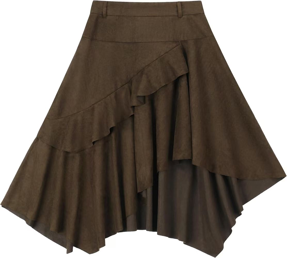 Ruffled Midi Skirt