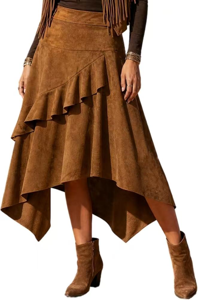 Ruffled Midi Skirt