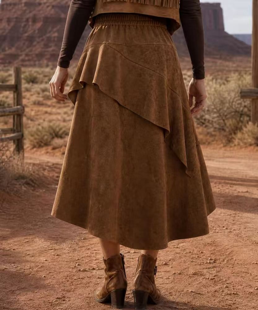 Ruffled Midi Skirt