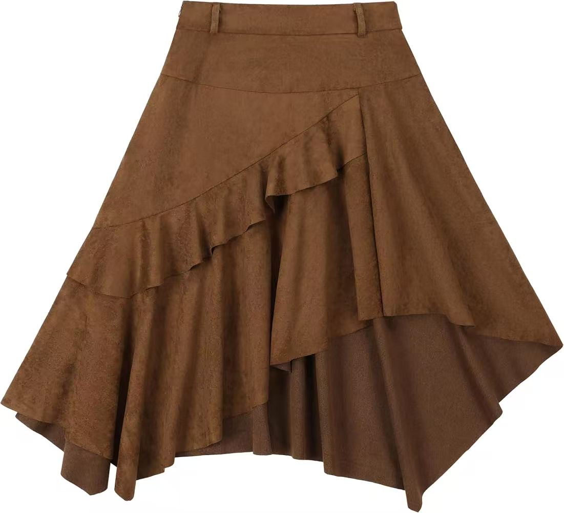 Ruffled Midi Skirt
