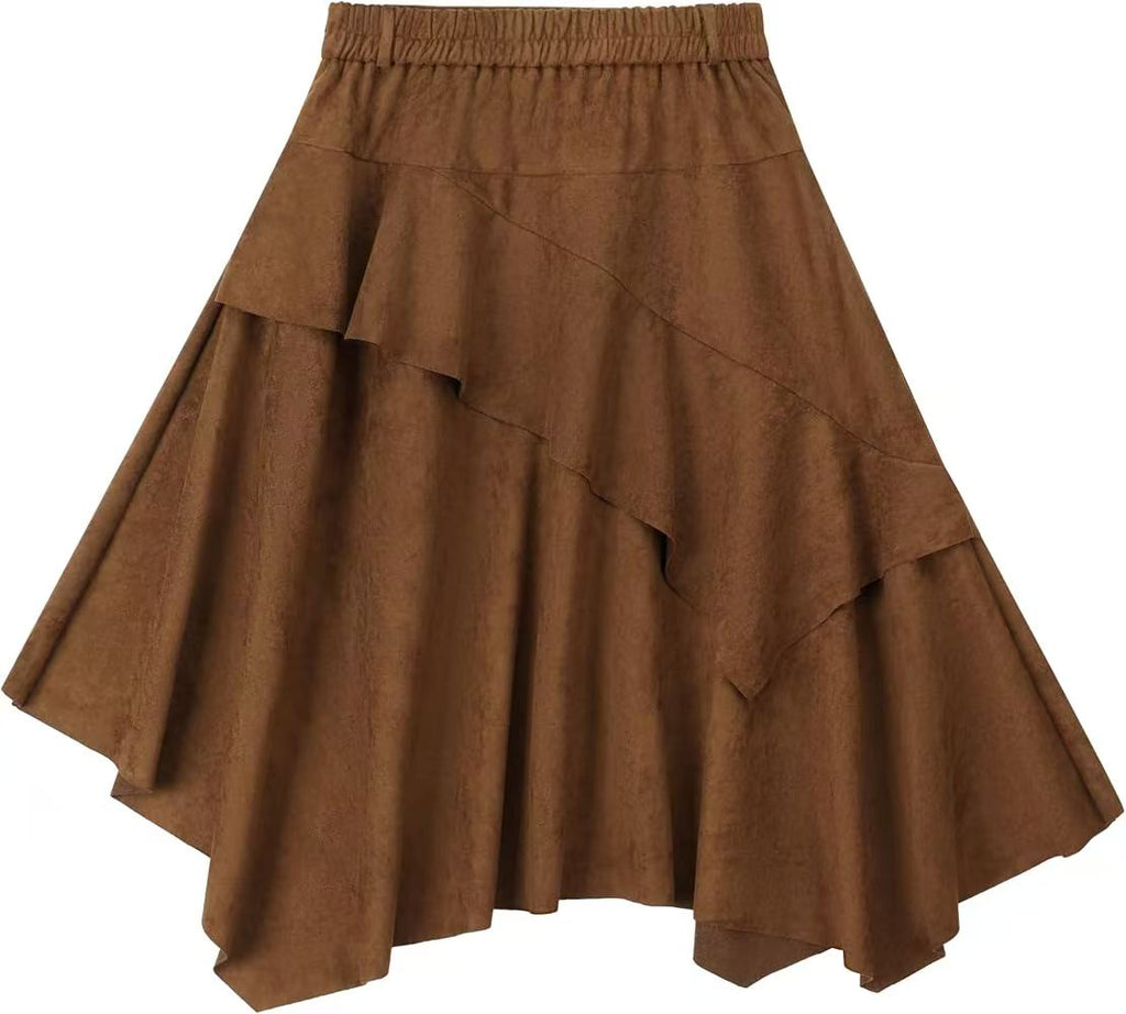 Ruffled Midi Skirt