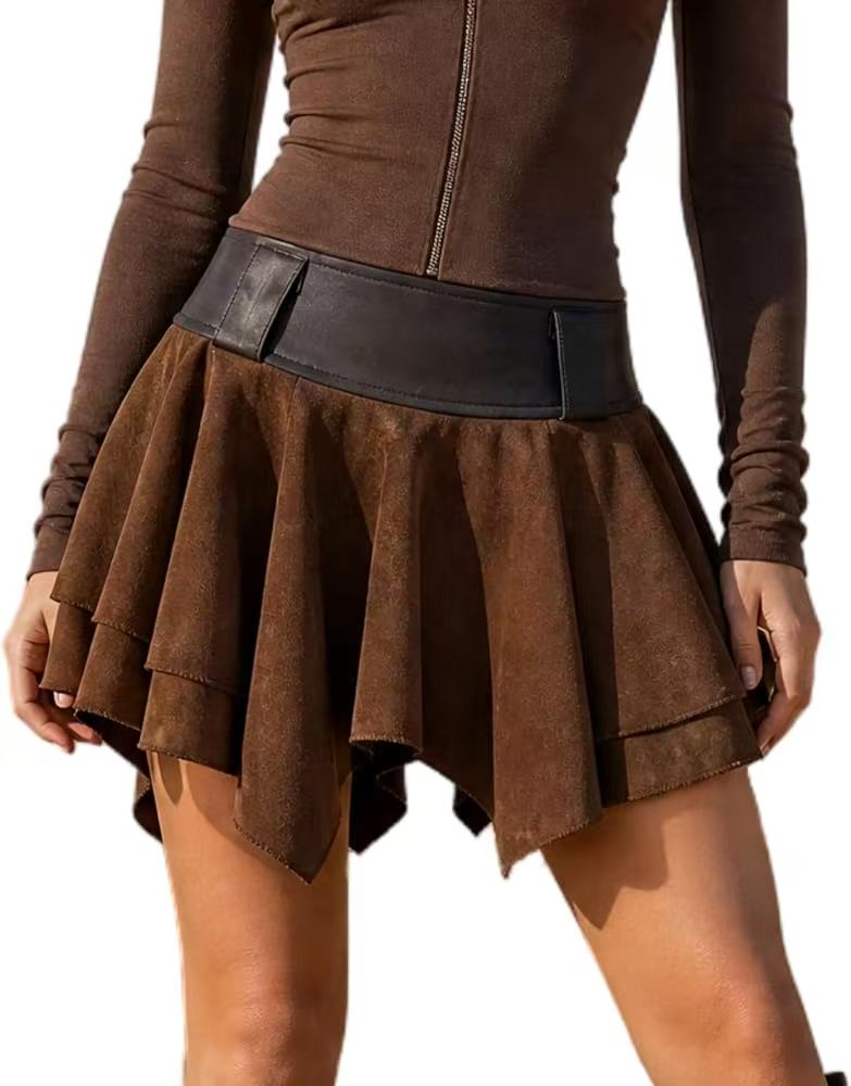 Faux Suede Mini Skirt