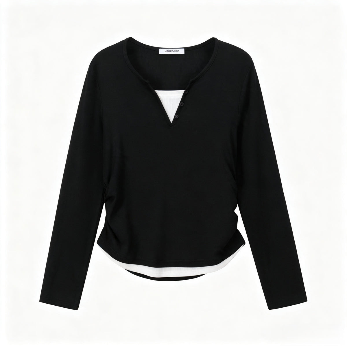 Ribbed Henley T-Shirt